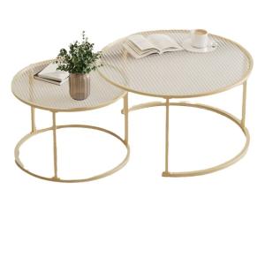 Quality Nordic Style Glass Coffee Table Combo Glass Round Tea Table wholesale
