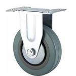 light duty 3" stem grey rubber caster with brake, small castor, 3" grey rubber