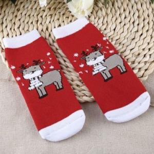 Quality Custom color, design soft Christmas cute Cartoon Print sweet Terry Socks wholesale