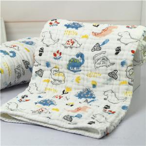 Quality Lightweight Muslin Baby Blankets Stock Nature Cotton Portable Reactive Printing wholesale