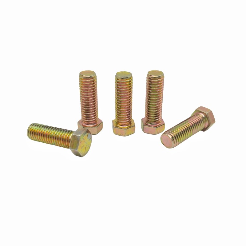 Factory Wholesale Environmental Protection Color Zinc Hexagon Bolt Electrophoresis Black Hexagon Full Tooth Screw.