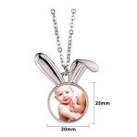 Sublimation Rabbit Pendant Necklace Sublimation Bunny Necklace Personalized