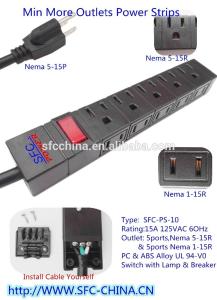 Quality USA Nema 5-15R and Nema 1-15R min 10outlets power strips wholesale