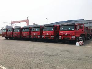 25T 336hp 371hp HOWO Dump Truck 6 X 4 10 Wheel Red Color Steering ZF8118