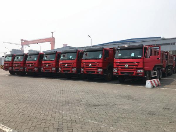 Cheap 25T 336hp 371hp HOWO Dump Truck 6 X 4 10 Wheel Red Color Steering ZF8118 for sale