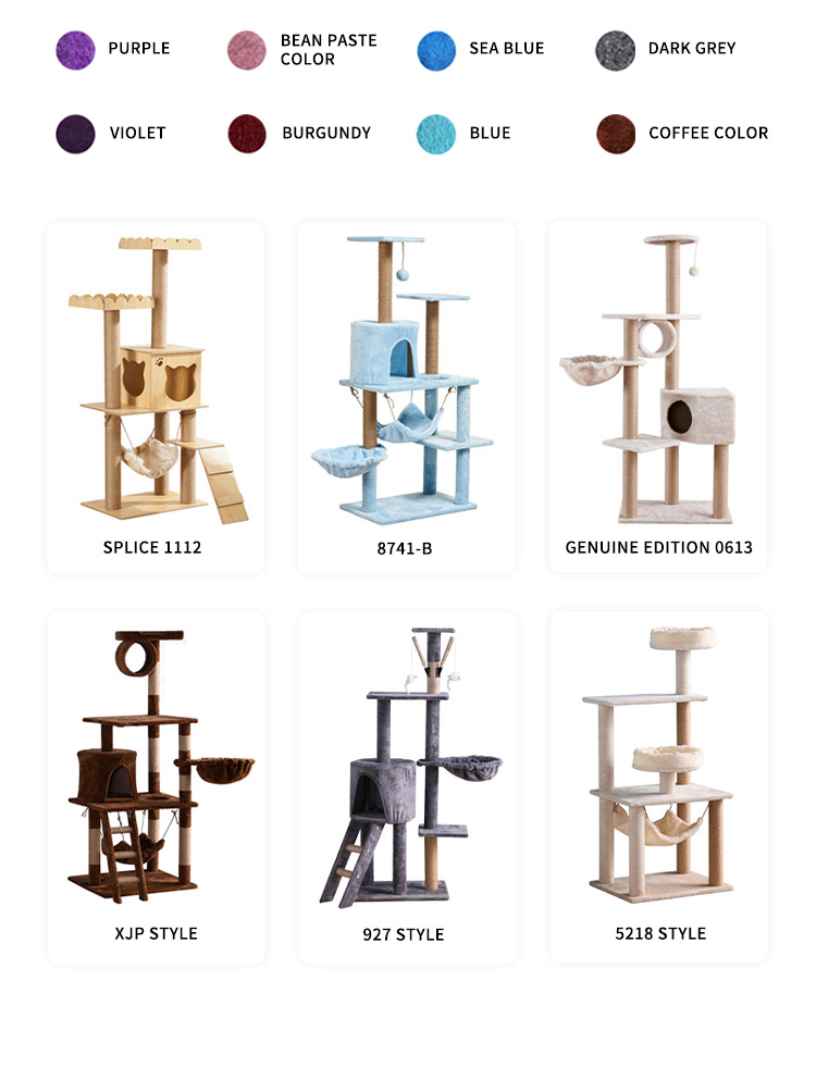 Multi Level Cat Tree House Scratching Post Heavy Duty With Sisal Rop Cat Tower Column Climbing Tree for Cats and Animals