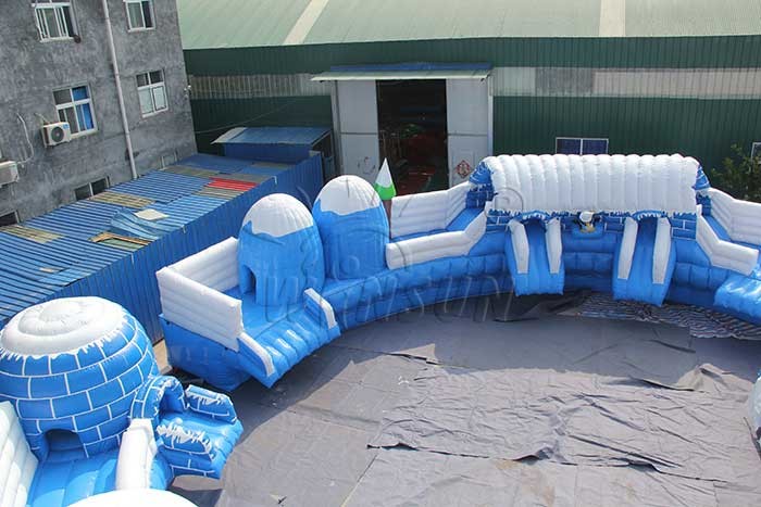 Huge Commercial Inflatable Water Park , Frozen Themed Aqua Park Equipment