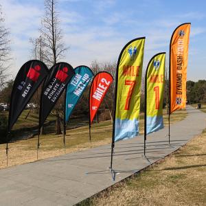 Quality Outdoor Knitted Polyester Flag Advertising Signs Heat Sublimation Printing wholesale