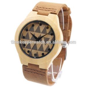 Quality High Quality Women's Design Brand Luxury Wooden Wood Bamboo Watches With Real Leather Quartz Watch Wristwatch wholesale