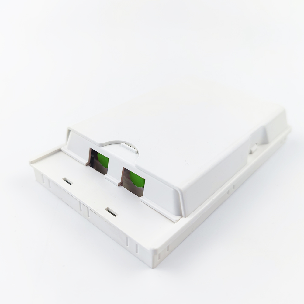 2 Cores FC APC Plastic Fiber Optic Faceplate Socket Panel White for FTTH Applications