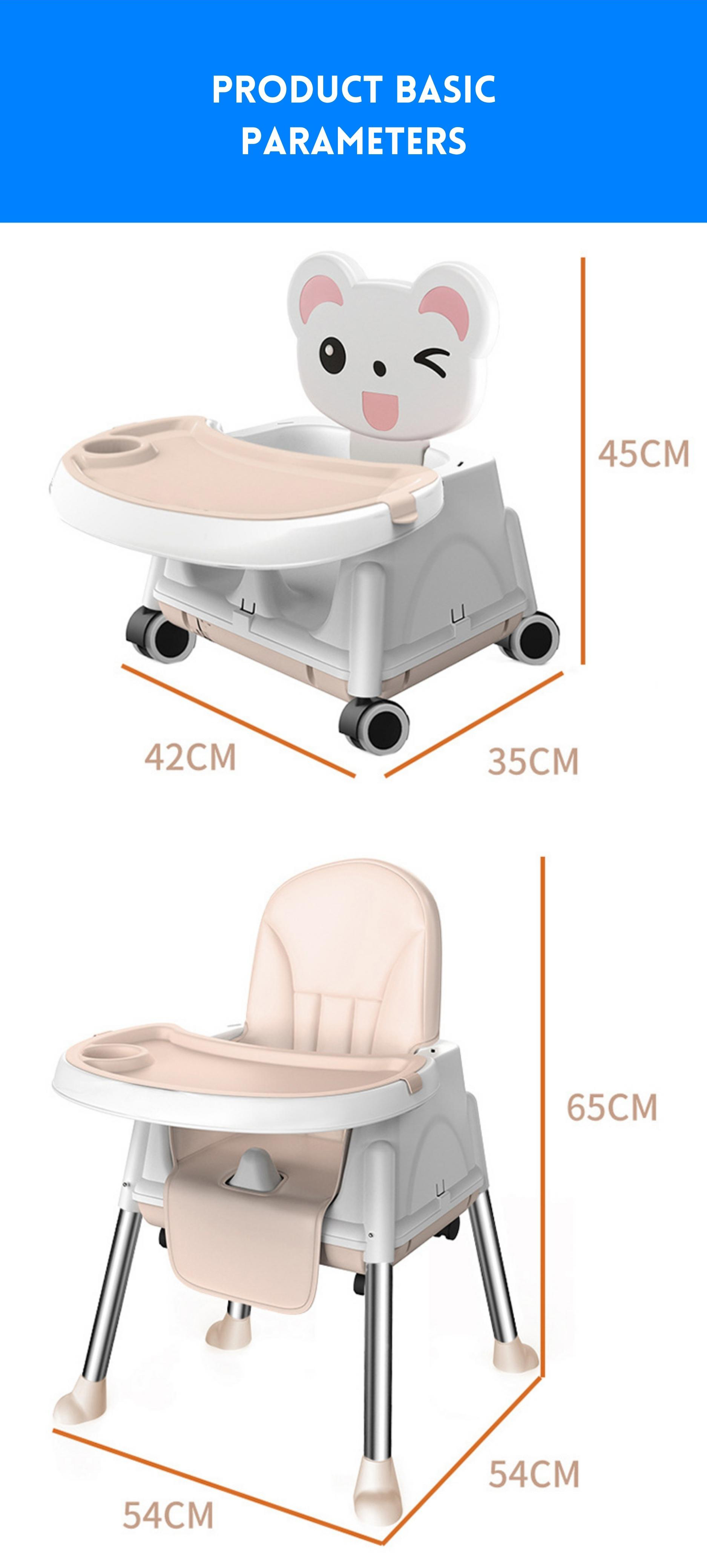 Soft Comfortable Baby Dining Chair Adjustable Size 92*65*65cm For Bedroom Feeding