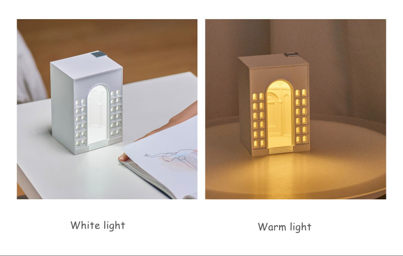 Building Shape Home Decoration Rechargeable Sleeping Night Lamp With 3 Level Brightness