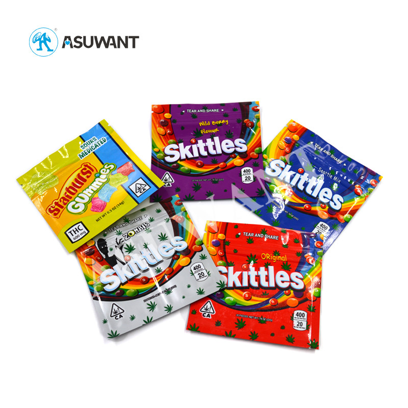 FDA MOPP Smell Proof Flower Bag Mylar Zipper Bags Gravure Printing