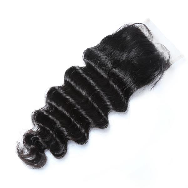 Malaysian Hair 100% Virgin Deep Wave Closure 4x4 Lace Closure No Shedding No