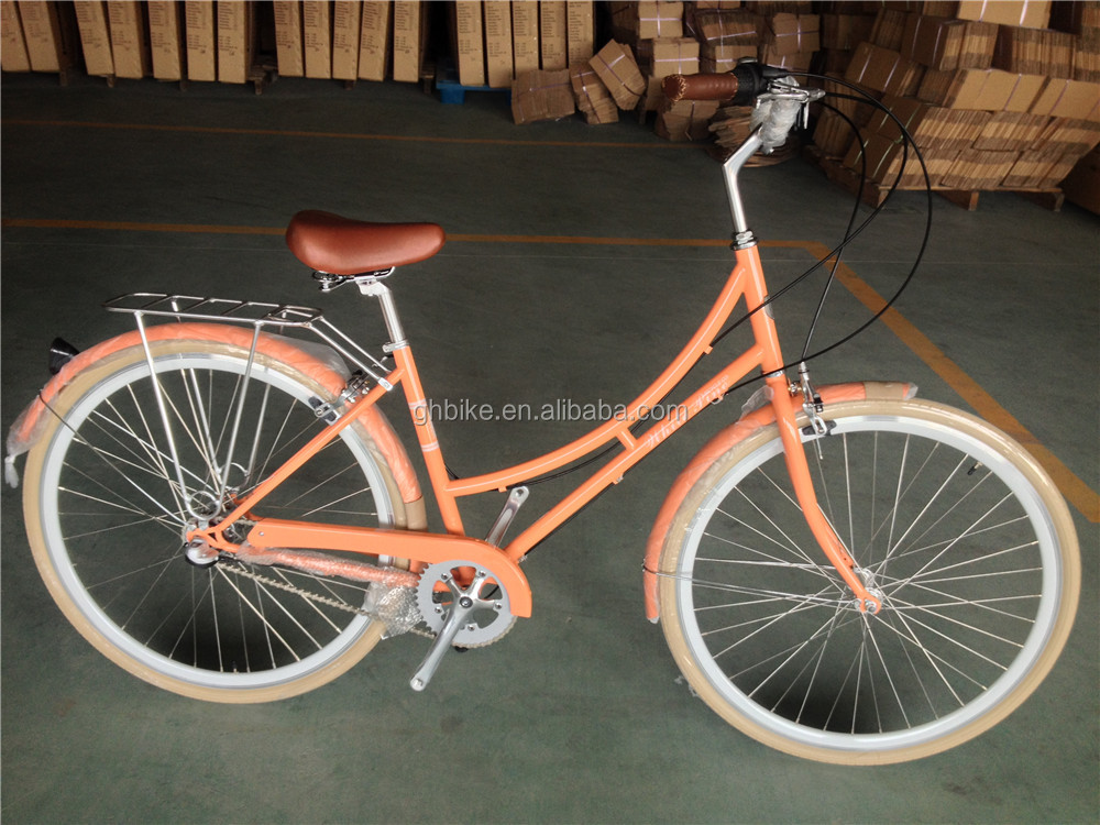 14KG Retro Ladies 7 Speed Vintage Bicycles 700C Adult Women's City Bike with Basket