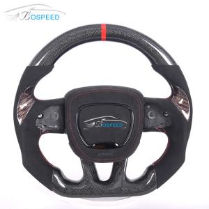 Quality Custom Black Alcantara Dodge Carbon Fiber Steering Wheel Carbon Fiber wholesale