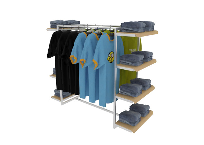 Middle Floor Standing Industrial Clothing Rack , Mobile Light Duty Clothing Storage Racks