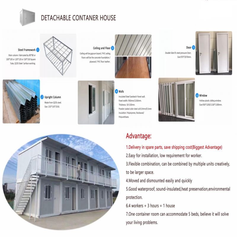 Modern White or Customized Color Prefabricated Casas for Office Apartment Living Homes