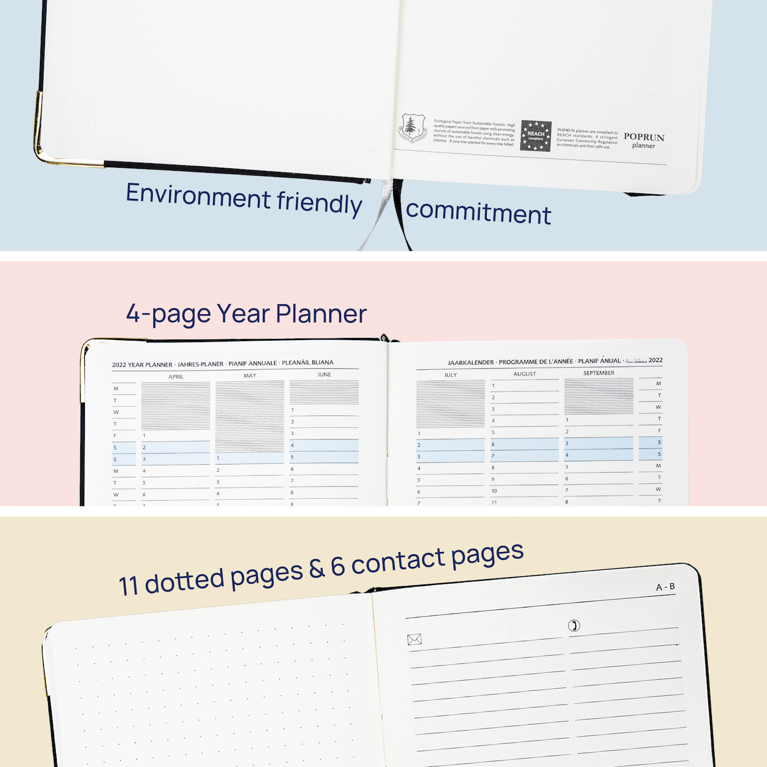 FSC Vertical Small Academic Planner With Weekly Monthly Overviews