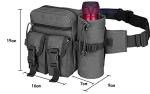 Military Utility Waterproof Bum Bag Canvas Waist Pouch With Bottle Holder