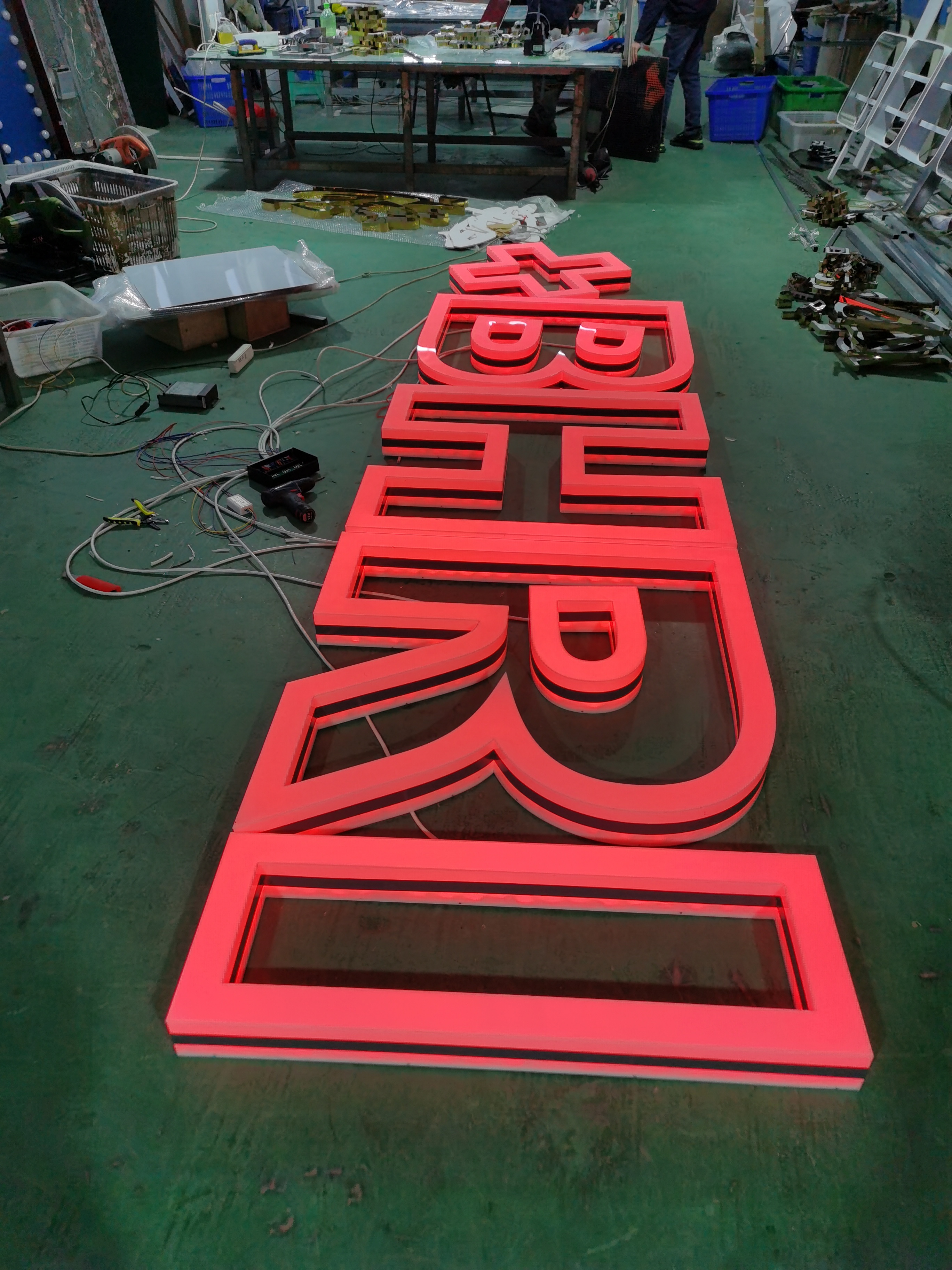 Outdoor Building stores advertising rimless Acrylic full illuminated 3d logo led light electronic channel Letters signs