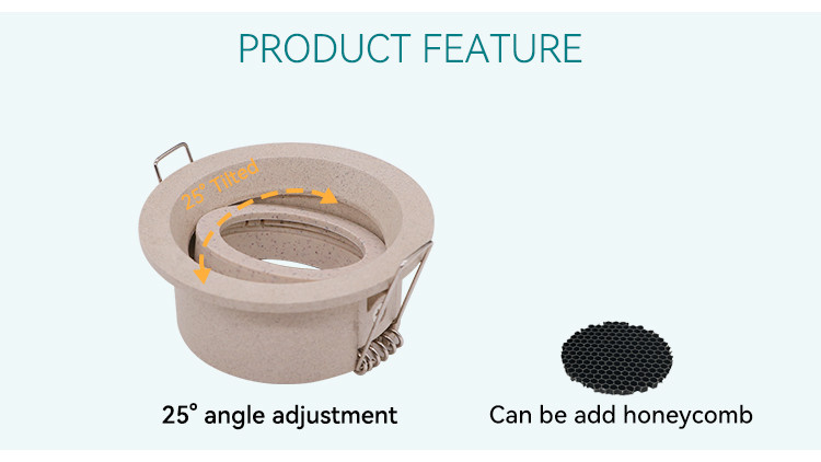 Adjustable Tilt Mr16 Recessed Lighting Housing Round 68mm Cutout Downlight Enclosure