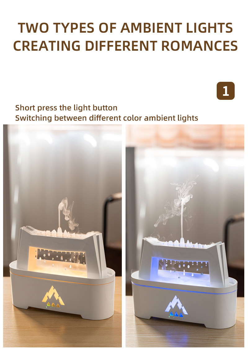 2023 Flame Volcano Air Humidifier Aroma Diffuser Christmas Promotion with Remote Control