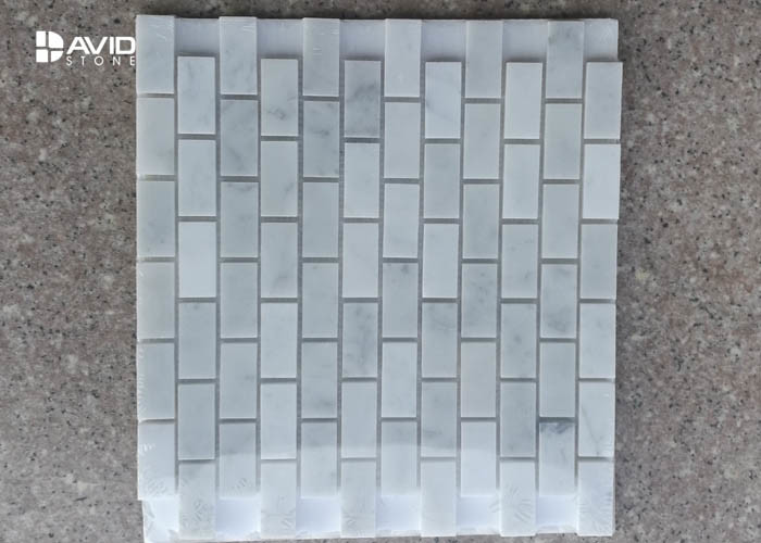 Polished Rectangular Decorative White carrara Mosaic Tiles For Floor/wall