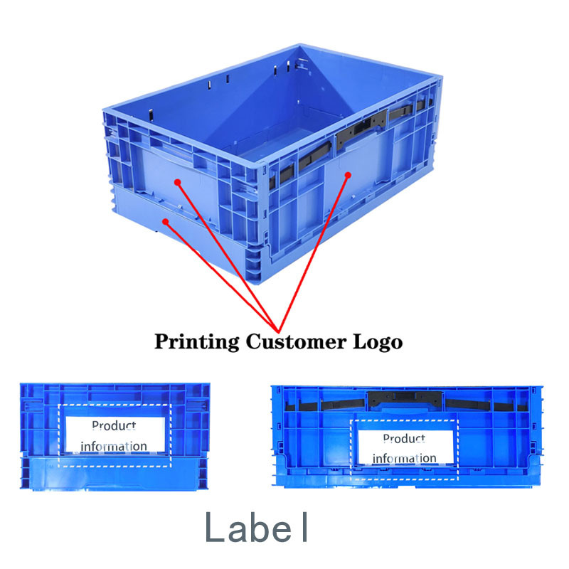 600*400*230mm Folding Storage Box Stackable Plastic Produce Moving Crates
