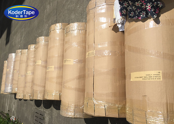Self Adhesive Tape Jumbo Rolls Brown BOPP Pressure Sensitive 36-90 Micron Thickness