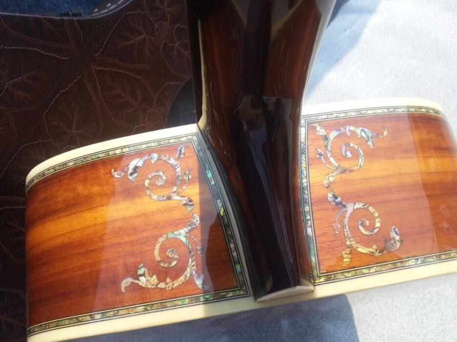 Round body classic acoustic guitar all koa wood guitar