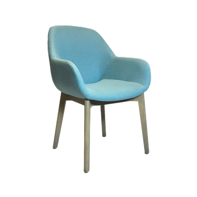 Hotel Furniture Wholesale Northern Europe Fabric Solid Wood Dining Room Chair Customized