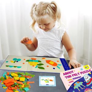 Quality EN71-1 Felt Flower Stickers Puzzle Game , Geometric Jigsaw Puzzle For Toddler Kids wholesale