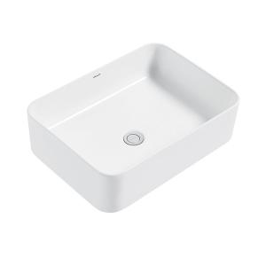 Quality FP46113 Counter Top Basin , White Glazed Rectangle Washroom Wash Basin wholesale