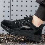 BOA Button Black Microfiber Safety Shoes For Industrial Work In Rubber Material