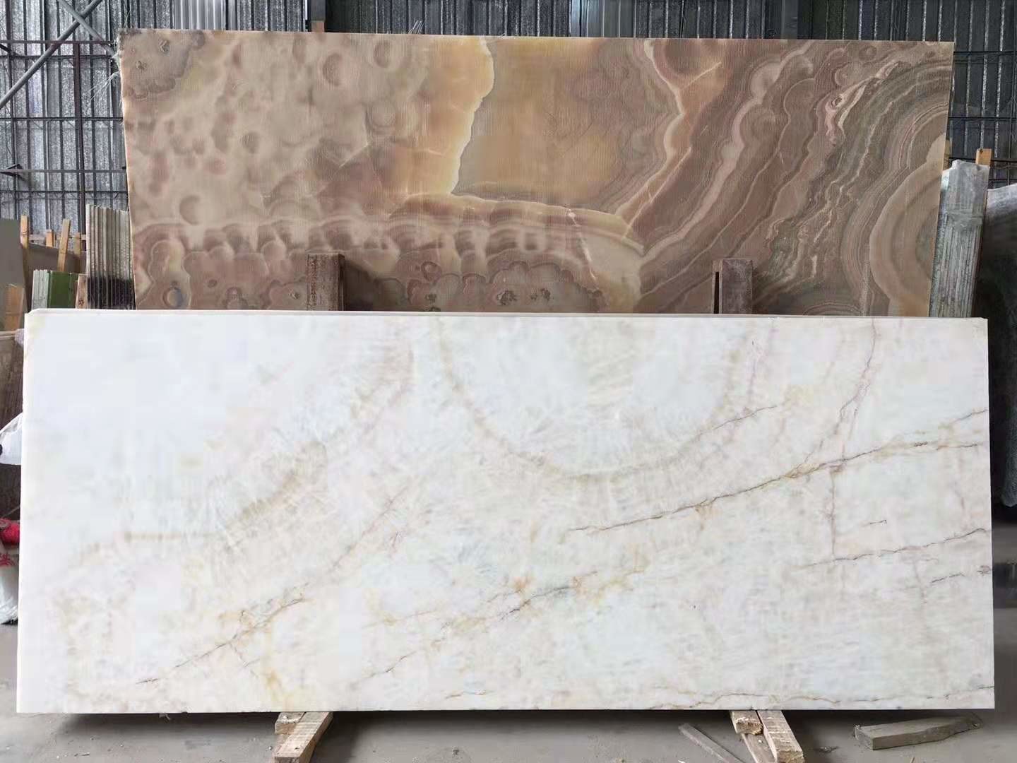 Khaki Brown Veins 300x300mm 1'' Marble Stone Slab