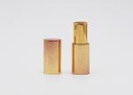 Screen Printed Gold Aluminum Empty Lipstick Tube , ABS Aluminum Lip Balm Tubes