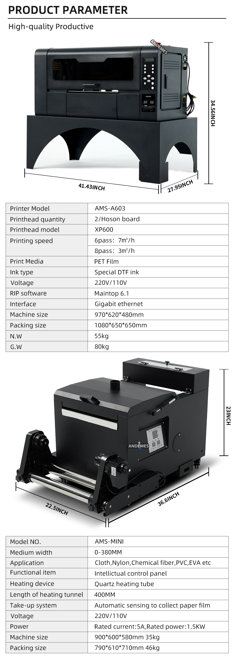 Home Cloths Printer Mini DTF Printing Machine with XP600 Heads and Powder Shaking