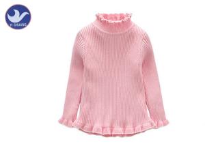 Quality Ribs Knitting Cute Little Girl Sweaters Turtle Layer Ruffle Edges Winter Base Layer wholesale
