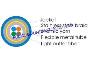 Quality Optical Fiber Cable 4core With Flexible Metal Tube and Braid For CATV wholesale