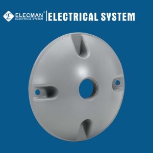 Quality Aluminum 4&quot; Round Weatherproof Box Covers Exterior Receptacle Cover 1 Outlet Holes 1/2&quot; wholesale
