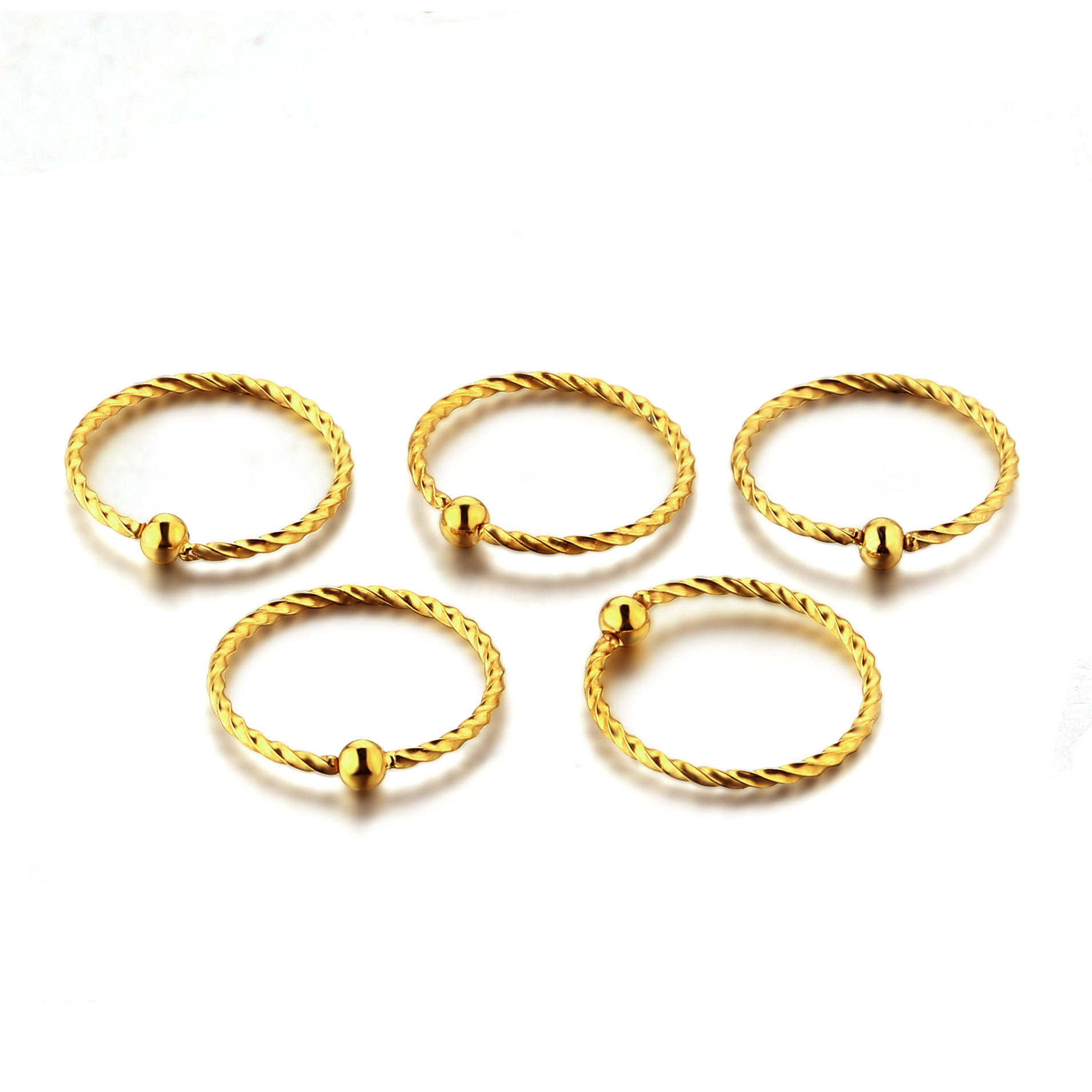 Women new korea style body piercing jewelry gold plated nose ring
