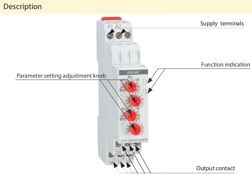 Programmable Doublestage Delay Unit DT7-2JR AC/DC12V-240V 50-60Hz Electronic Relay DPDT