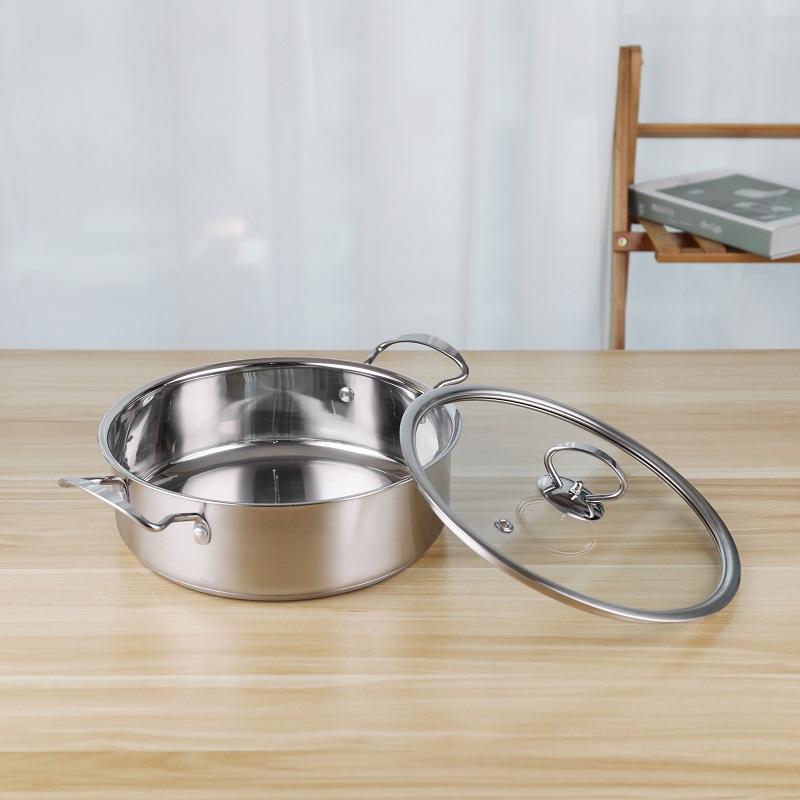 24cm Hot Pot Cookware Soup Stock SS201 Cooking Pot With Glass Lid