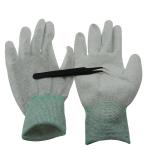 White Cleanroom Antistatic Nylon ESD PU Palm Gloves