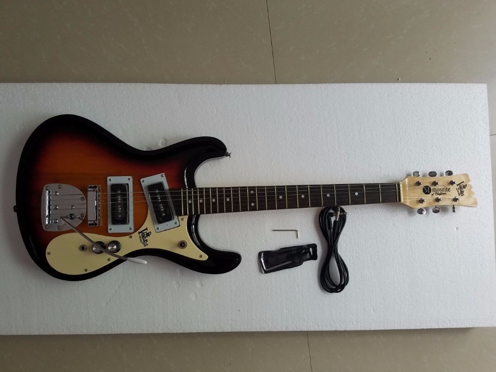 Custom Mosrite Electric guitar JRM Johnny Ramone Guitar with Water Ripple in Green Color