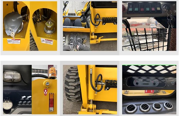 SNSC EPA EV Engine 350kg 500kg Mini Diesel Skid Steer Loader Max Dumping Height 2050mm