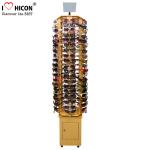 Flooring Sunglasses Display Case Store Wood Rotating Sunglasses Display Stand