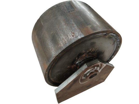Black Roll Off Container Wheels With Bracket Dumpster Roller