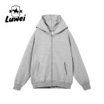 Winter Heavy Zip Up Cotton Hoodie Custom Embroidery Joggers Sweatshirts